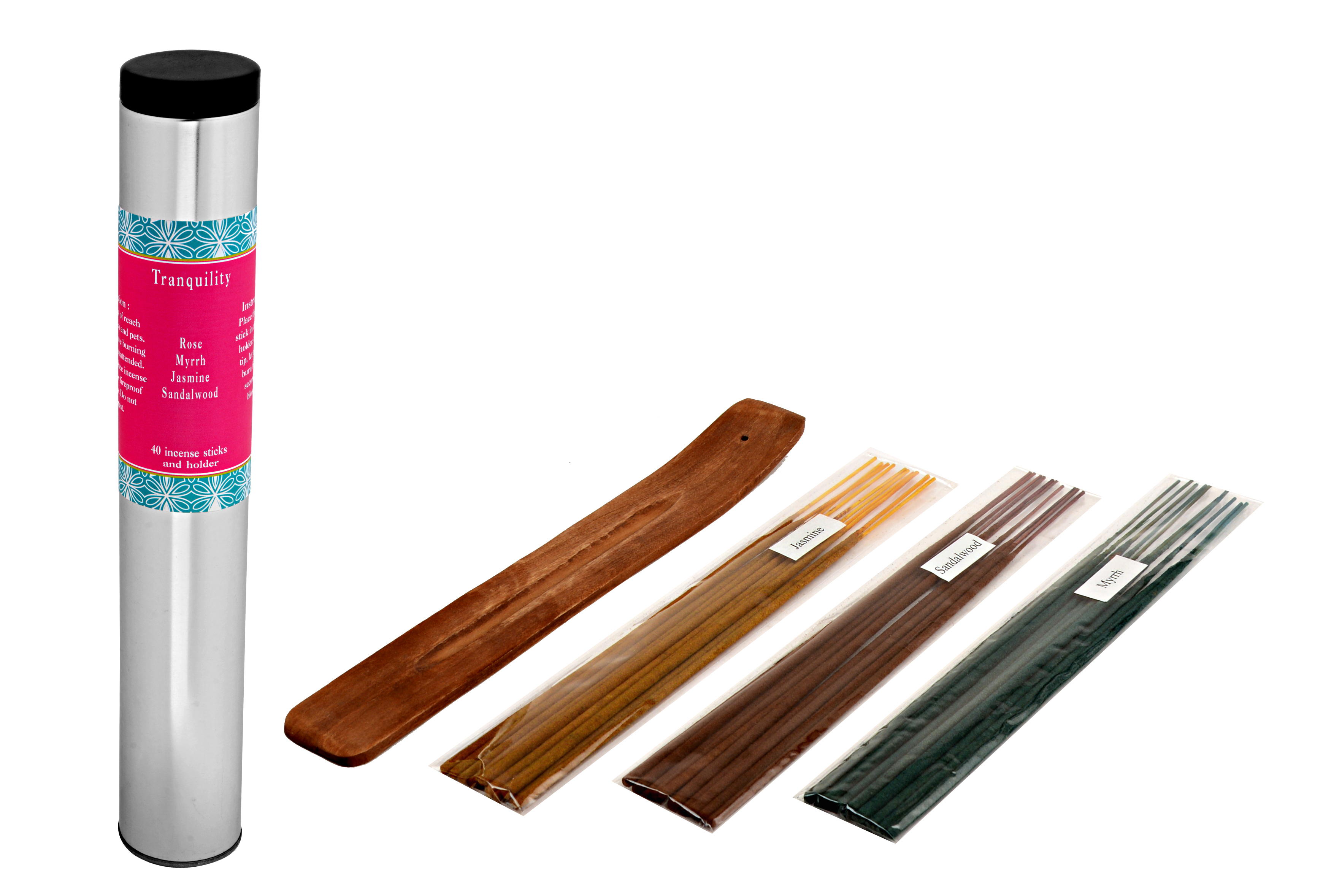 Tranquility-40 Incense Sticks Tin Can in a Decorative Tissue Bag (A-1027/B)